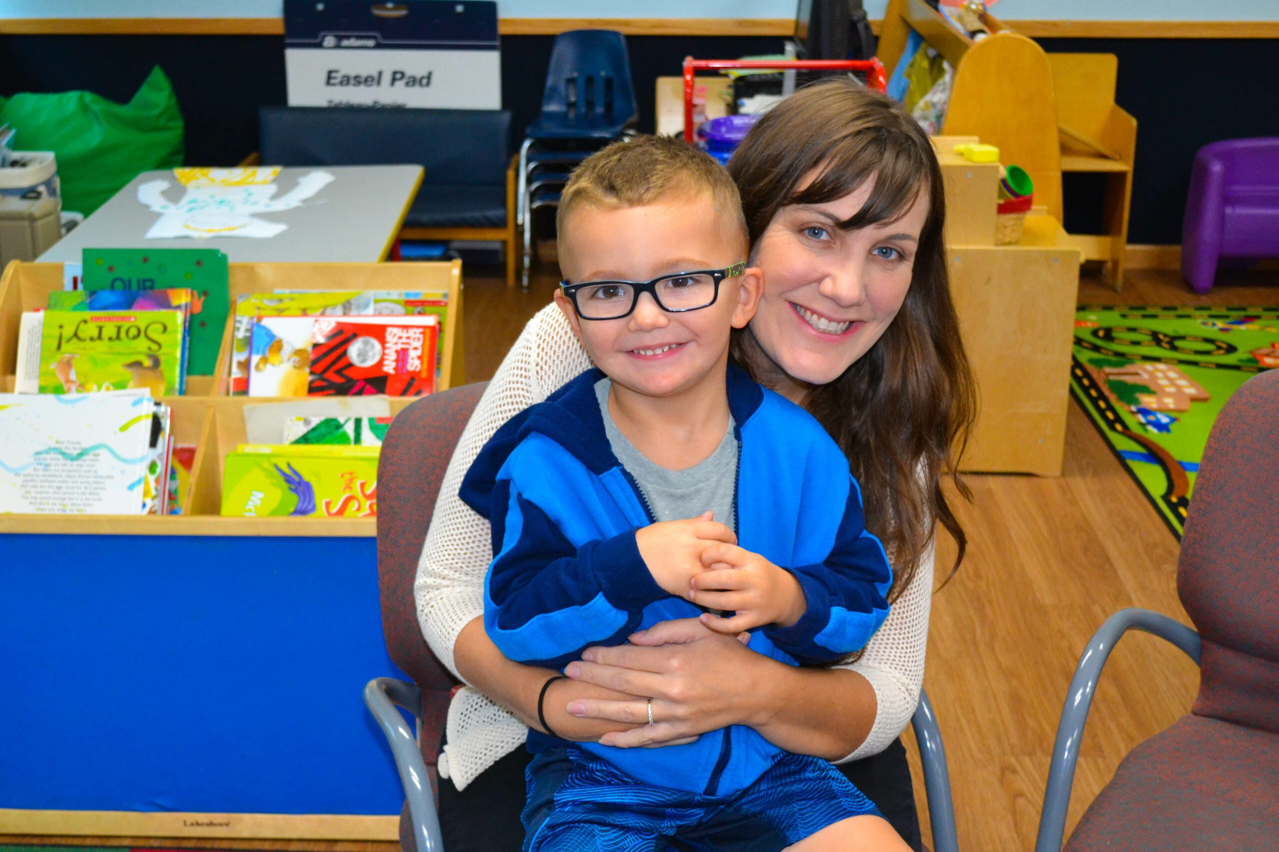 Student working independently on a creative drawing activity in Columbia Academy setting